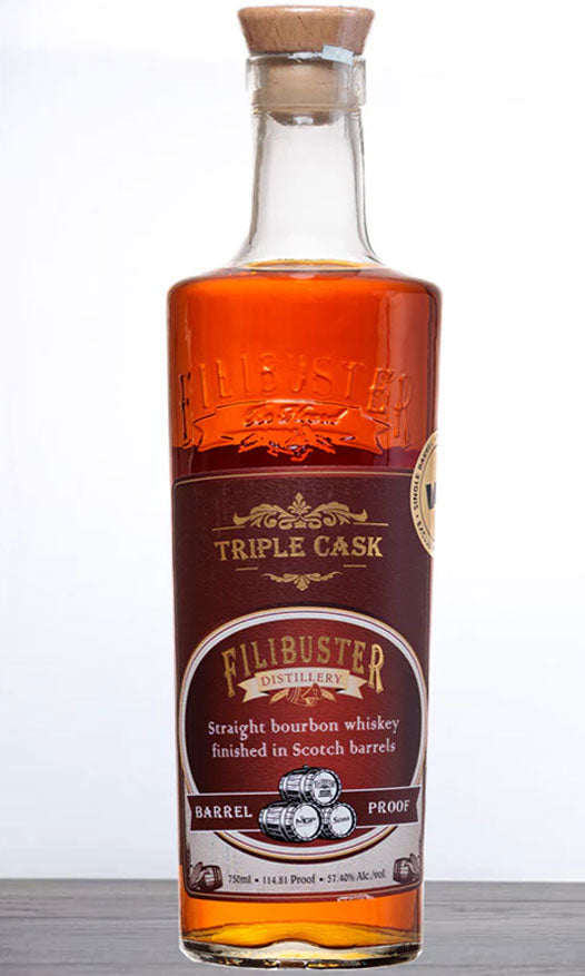 Filibuster Triple Cask Scotch Barrel Finshed Bourbon Whiskey 750ml